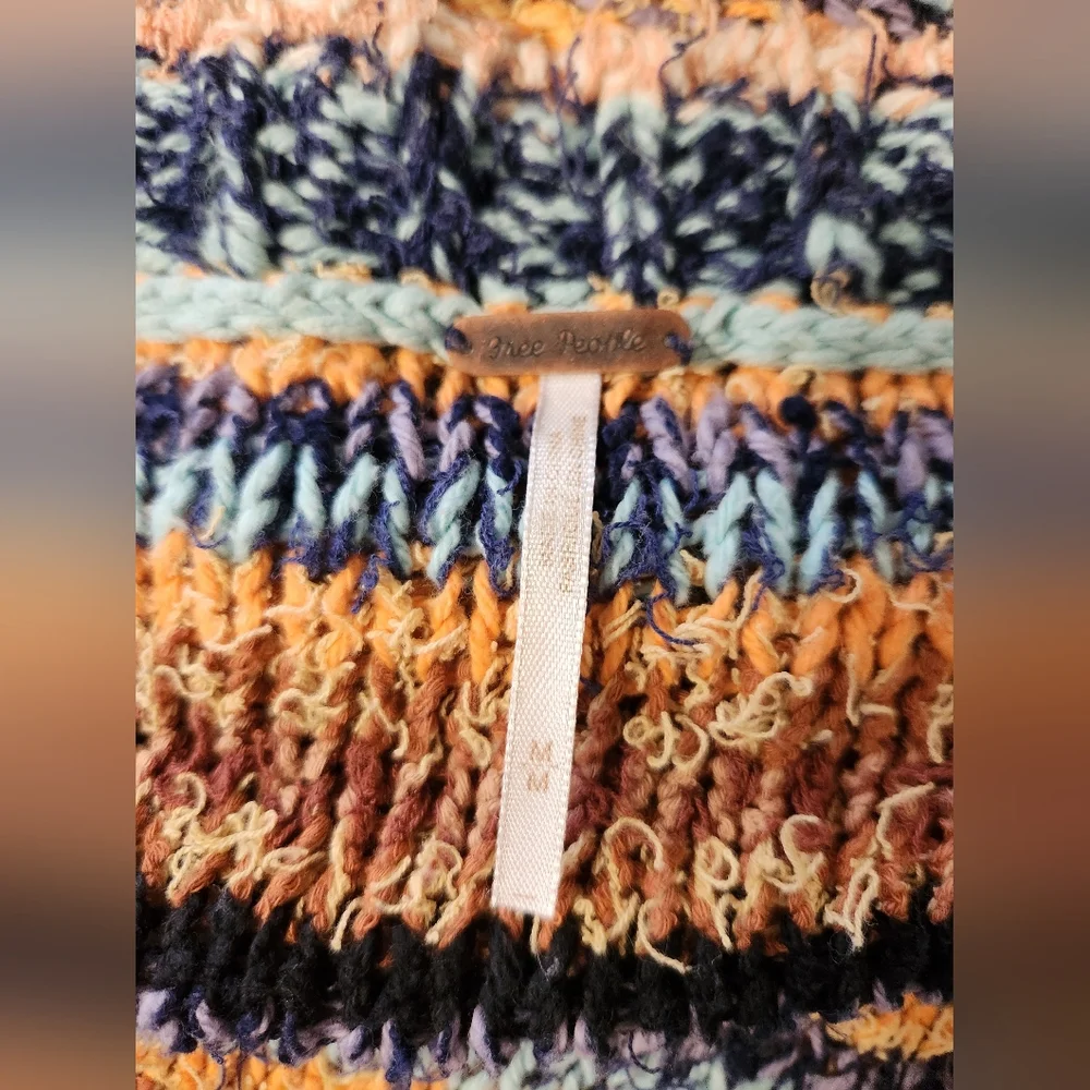 Free People Butterfly Knit Striped Pullover Sweater